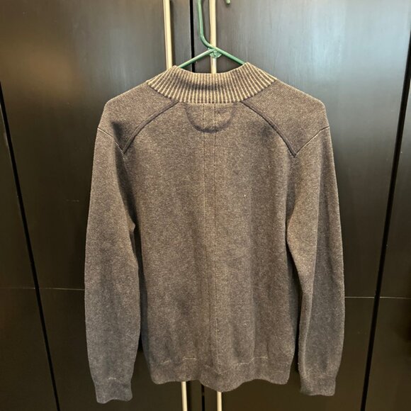 Raffi Cardigan Sweater Mens L Black Gray Full Zip Pockets SzM - Picture 6 of 8